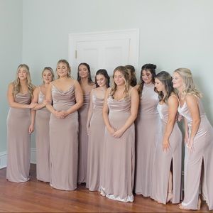 Revelry Champagne Color Floor Length Dress